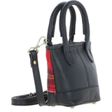 Ashwood Leather & Harris Tweed® Cloth Small Grab Bag Black/Red: TW-63-14-BR