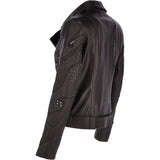 Ladies Vegetable Tanned Leather Studded Biker Jacket: Z 158