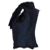 Toscana Suede Leather Biker Gilet Ombre Blue: KB 620