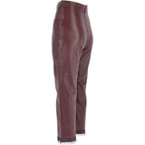 Womens 60's Hippy Leather Jeans Burgundy: 479
