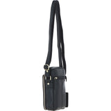 Leather Crossbody Smartphone Bag Black: K-41