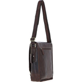 Classic A4 Leather Flap-Over Messenger Bag Brandy: Q-43