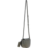 Real Leather Saddle Crossbody Bag Olive: 63753
