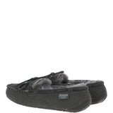 Women's Classic Suede Sheepskin Moccasin Slippers Grey: LADIES MOCCASSINS