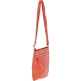 Ashwood Curve  Zip Top Leather Cross Body Bag Burnt Orange: 64640/curve