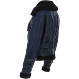 Women's Aviator Biker Jacket Blue/Black: 2420