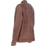 Ashwood Men’s Real Leather Jacket with Mandarin Collar and Zip Brown: NEW COOPER