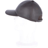 Felt Lined Leather Baseball Cap Brown: 010B