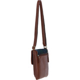 Ashwood Leather & Harris Tweed® Cloth Twist Lock Crossbody Bag Tan/Watch: TW-31-04-TW