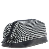 Ashwood Leather & Harris Tweed® Cloth Unisex Washbag Black/White: TW-40-12-BW