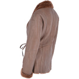 Women's Shearling Sheepskin Jacket Brown: KB-10275