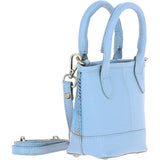 Ashwood Leather & Harris Tweed® Cloth X-Small Barrel Bag Blue/Lt-Blue: TW-63-19-BB