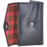 Small Vegetable Tanned Cash And 12 Card Envelope Purse Black: V-62