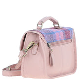 Ashwood Leather & Harris Tweed® Cloth Small Satchel Bag Baby-Pink/Pink: TW-67-15-BP