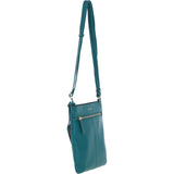 Ashwood Curve  Zip Top Leather Cross Body Bag Deep Lake: 64640/curve