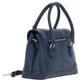 Premium Leather Shoulder Bag with Detachable Crossbody Strap Navy: Y-56