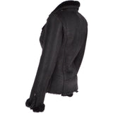 Womens Luxury Shearling Jacket Black/ Blk: P-47