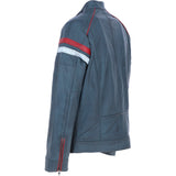Ashwood Men's Leather Biker Jacket with Red Stripe Grey: AWM-BOXER