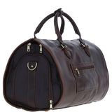 Premium Leather Holdall with Detachable Shoulder Strap Brown: pl-49