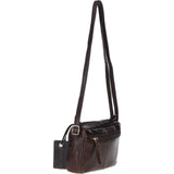 Leather Crossbody Bag with Adjustable Strap Brown: Audrey