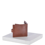 Vegetable Tanned 8 Card, ID & Coins & Zip Billfold Tab Leather Wallet Tan : 1258-VT