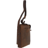 Tablet Friendly Medium Vintage Leather Body Bag Tan: Paddy