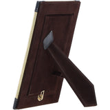 Exquisite Ashwood Leather Picture Frame (L) with Golden Accents Navy: LF-123