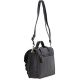 Elegance Satchel Leather Hangbag Brown: M-89