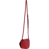 Real Leather Saddle Crossbody Bag Red: 63753
