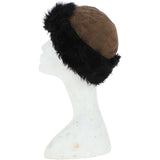 Ladies Vintage Curly Luxury Sheepskin  Hat Whisky/ Black: CURL HAT
