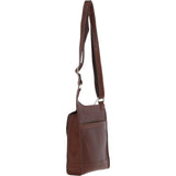 Ashwood Leather & Harris Tweed® Cloth Crossbody Bag Tan/LT Blue: TW-24-05-TB