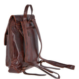 Medium Leather Zip Around Vintage Backpack Tan : Fred