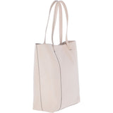 Women's Large Leather Shopper Tote Bag Panna Cota Cream : 61911