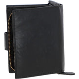 Women's Vintage Wash Leather Wallet Purse Black : G-41