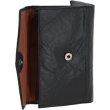 Women's Vintage Wash 12 Card Leather  Purse Black : G-42
