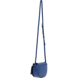 Real Leather Saddle Crossbody Bag Blue: 63753