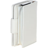 Ashwood Leather RFID Secure Wallet/Purse with Zip and Stud Closure White: X-30