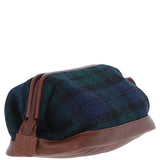 Ashwood Leather & Harris Tweed® Cloth Unisex Washbag Tan/Watch: TW-40-04-TW