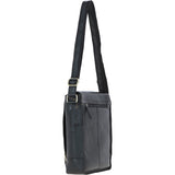 Classic A4 Leather Flap-Over Messenger Bag Black: Q-43