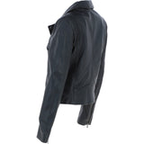 Ladies Leather Biker Jacket Black: G-Celia22