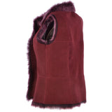 Reversible Toscana Suede Leather Gilet Burgandy: KB-42