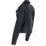 Women’s Genuine Leather Slim Fit Biker Jacket Black Ruboff: Caro