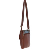 Ashwood Leather & Harris Tweed® Cloth Twist Lock Crossbody Bag Tan/Mcload: TW-31-02-TM