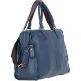 Brampton London Leather Weekender Bag Navy: 64807
