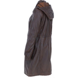 Leather Duffle Leather Coat Mid Brown/ app: TINA