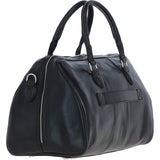 Luxury Leather Duffle Bag with Detachable Strap Black: pl-47