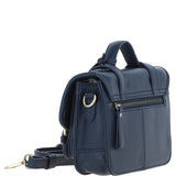 Stylish Ashwood Leather Medium Satchel Bag Navy: Y-62