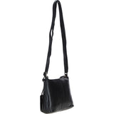 Elegant Leather Crossbody Bag Black: Delilah