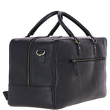 Mens Leather Holdall Weekend Bag Black: CALVIN