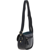 Ashwood Leather & Harris Tweed® Cloth Saddle Bag Black/Watch: TW-26-03-BW